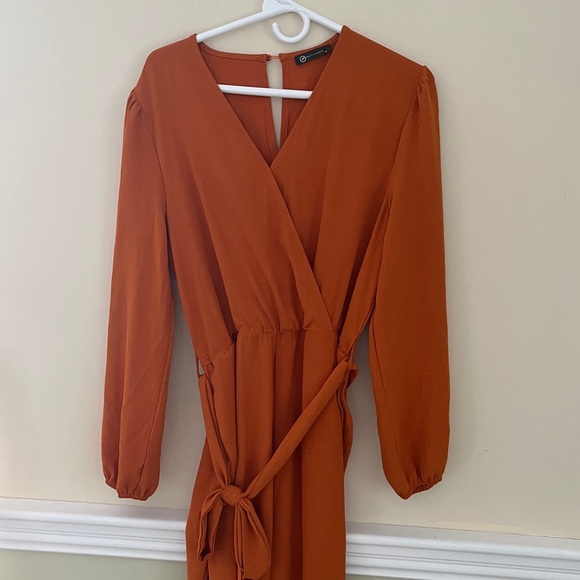PRETTYGARDEN Rust Orange Long Sleeve Jumpsuit M NWOT - Picture 6 of 13